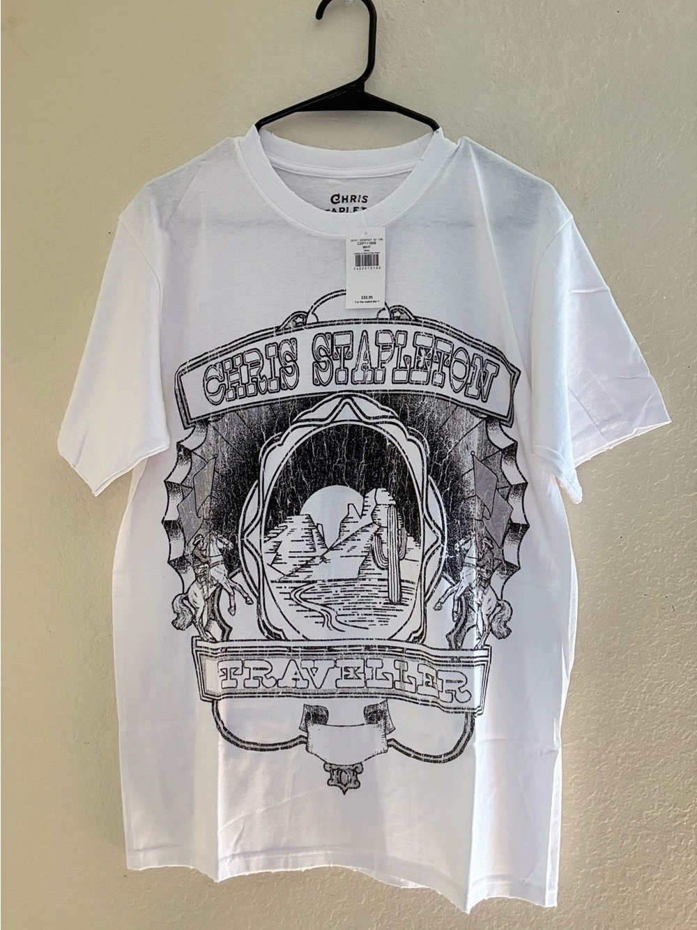 Buckle White Short-Sleeve Graphic Tee with Black Print